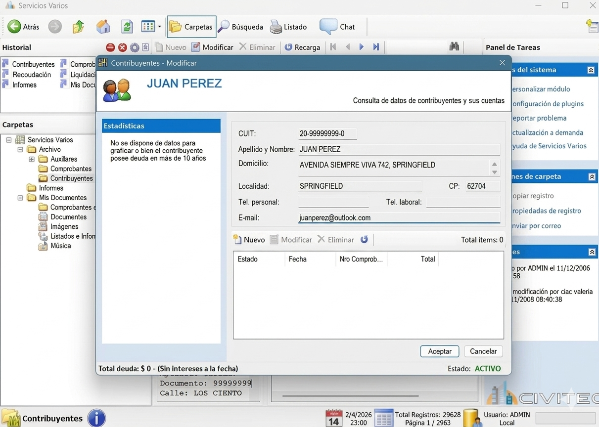 Legajo de Contribuyentes